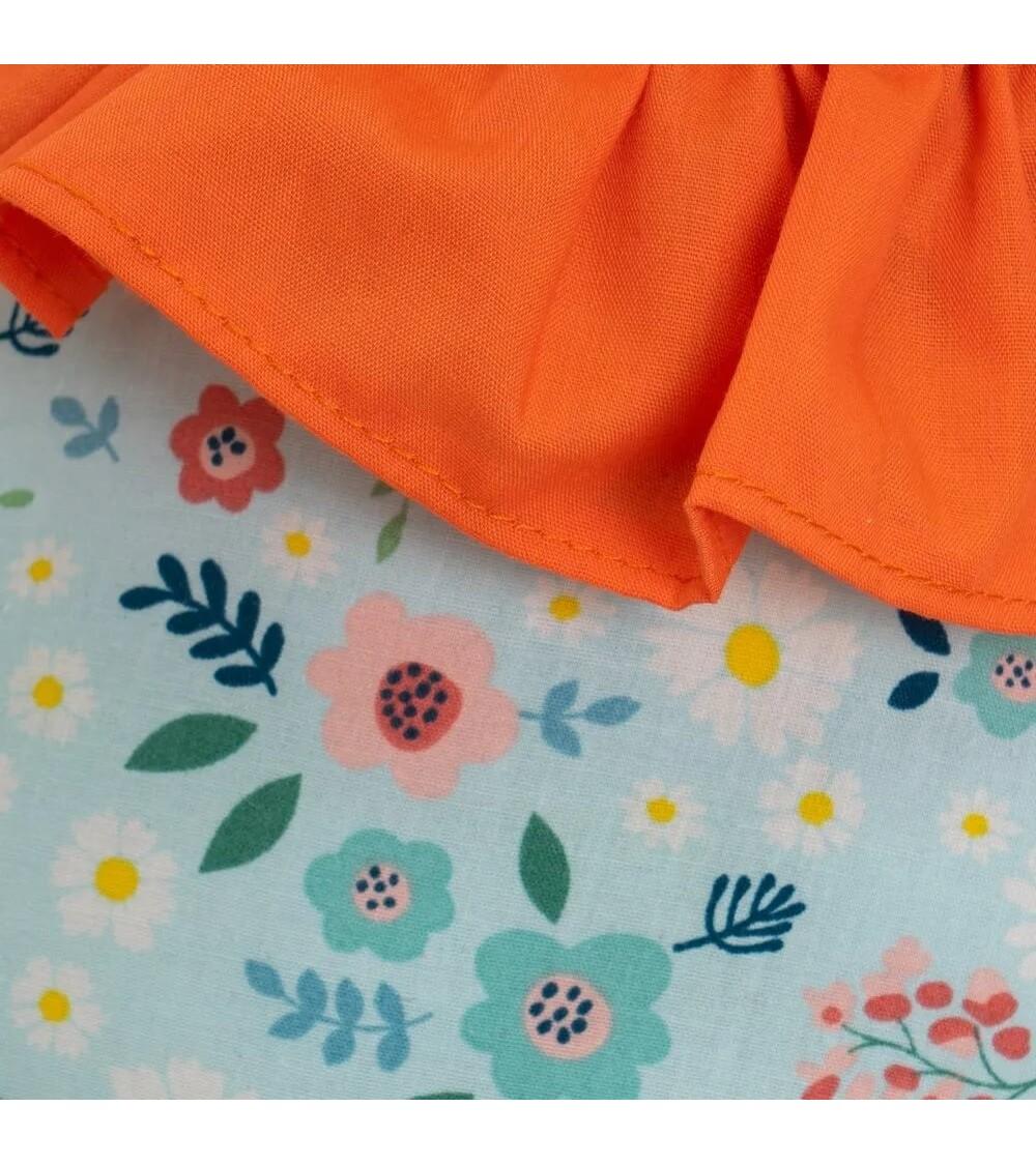 Dcasa Set De 2 Topes De Puerta Mejicana De Tela Y Gravilla Azul Y Naranja De 18x16x32 Cm