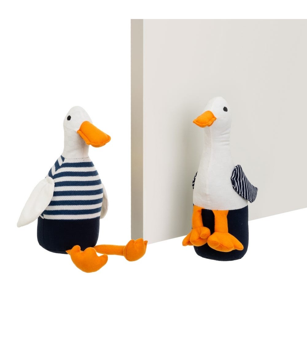 Dcasa Set de 2 topes de puerta original pareja pato de tela y gravilla