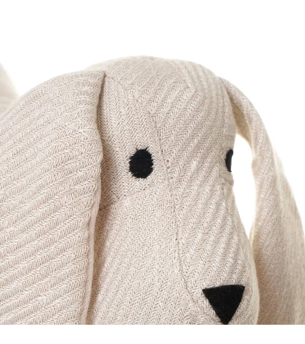 Dcasa Set De 2 Topes De Puerta Perro De Tela Y Gravilla Gris Y Beige De 38x16x21 Cm