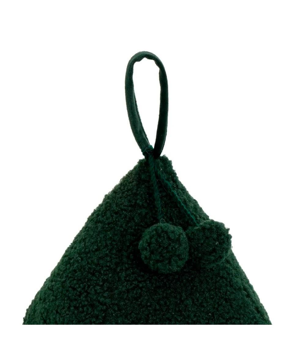 Dcasa Set De 2 Topes De Puerta Pirámides De Tela De Borreguito Y Arena Negro Y Gris De 17x17x20 Cm