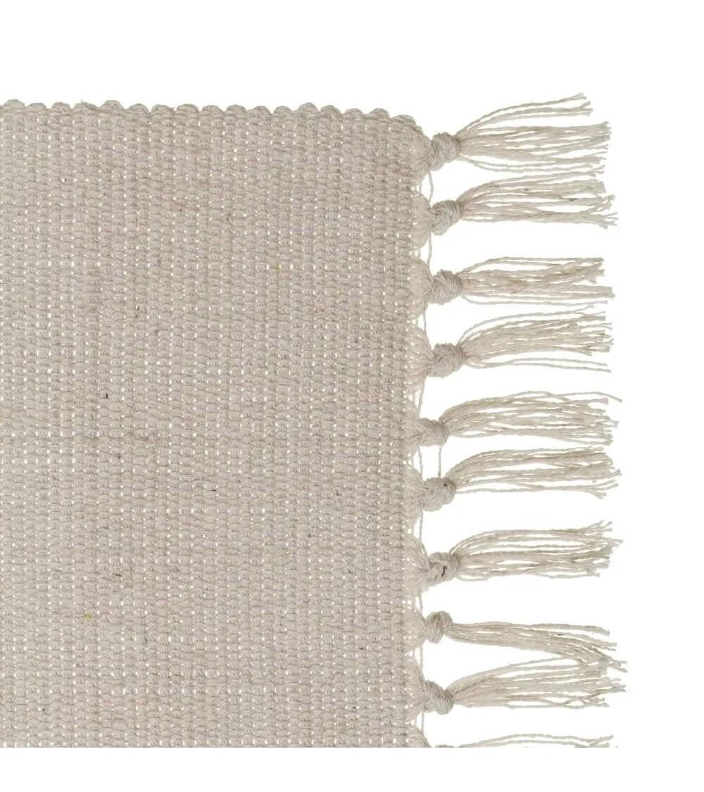Dcasa Set De 3 Alfombras De Flecos De Algodón Natural De 50x80 Cm