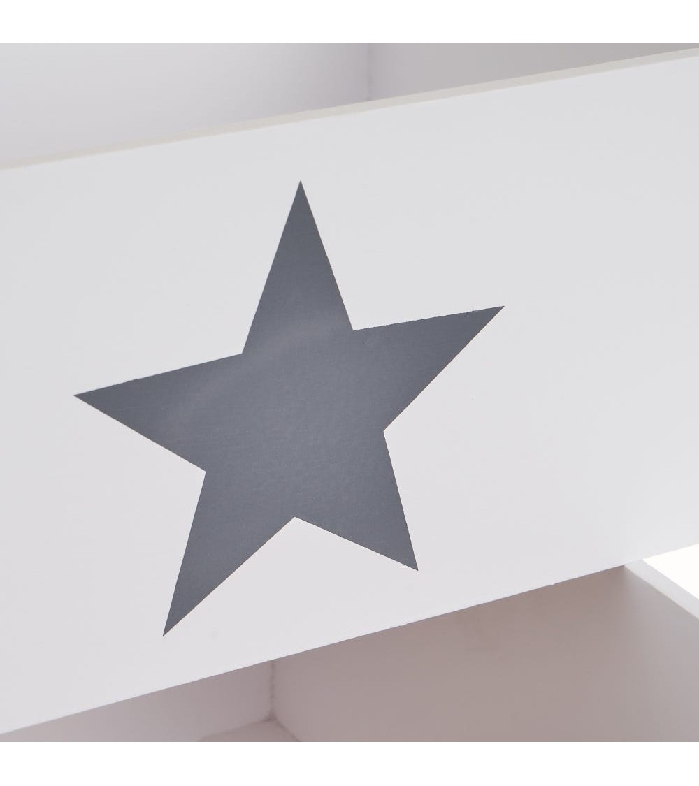 Dcasa Set De 3 Caja Organizadoras Original Estrellas De Madera Blancas Cajas Juguetero