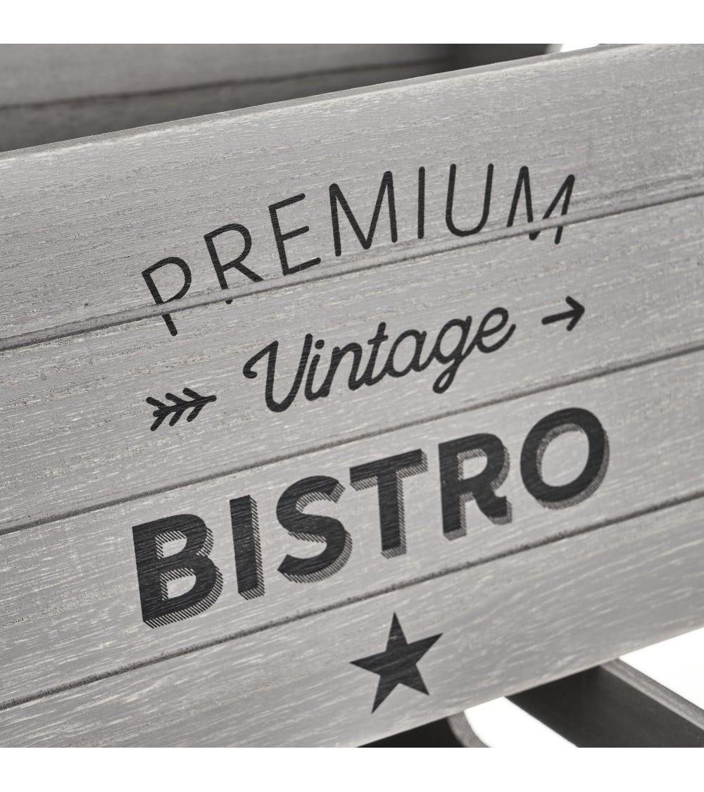 Dcasa Set De 3 Caja Organizadoras Vintage De Madera De Paulonia Gris Para Decoracion