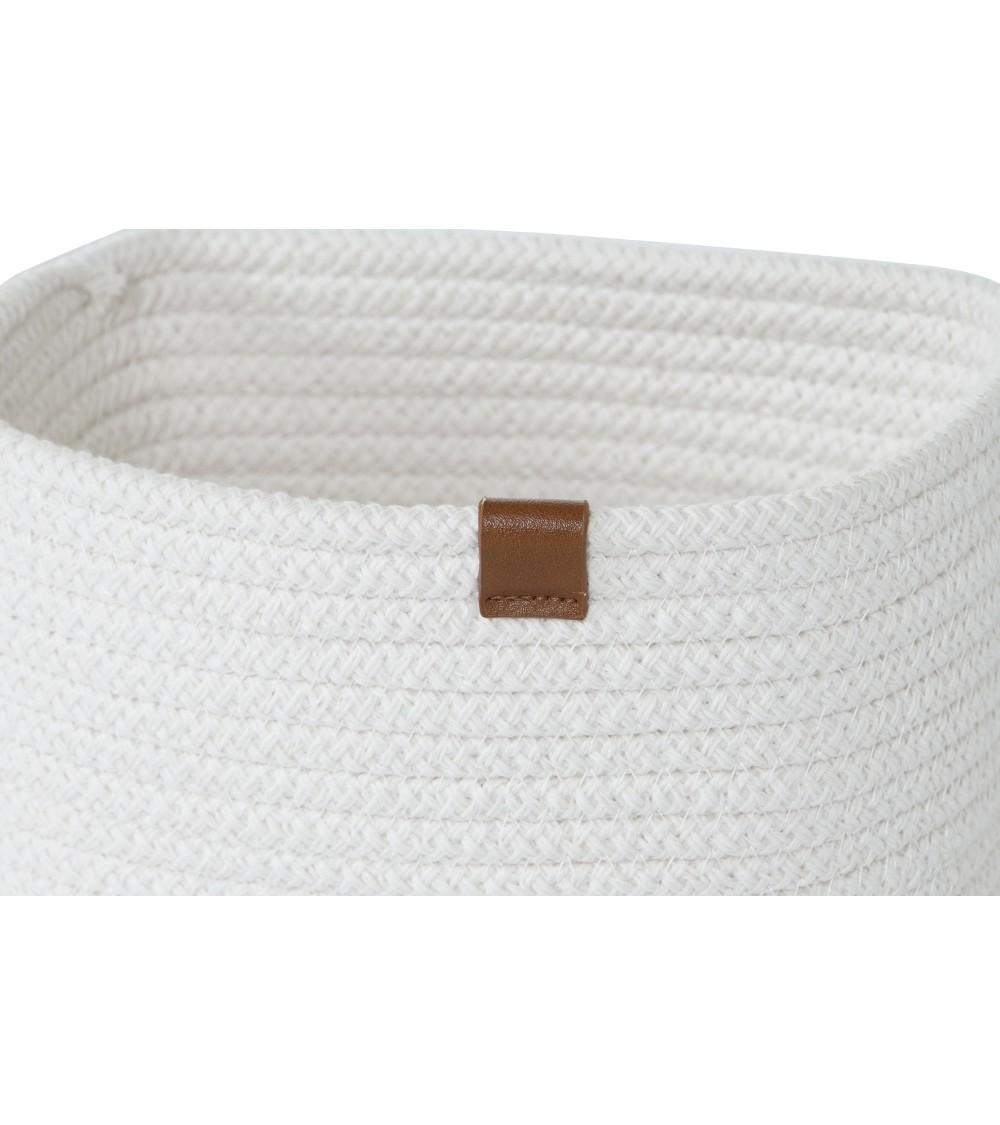 Dcasa Set De 3 Cesta Rectangular De Algodon Con Asas Blanco