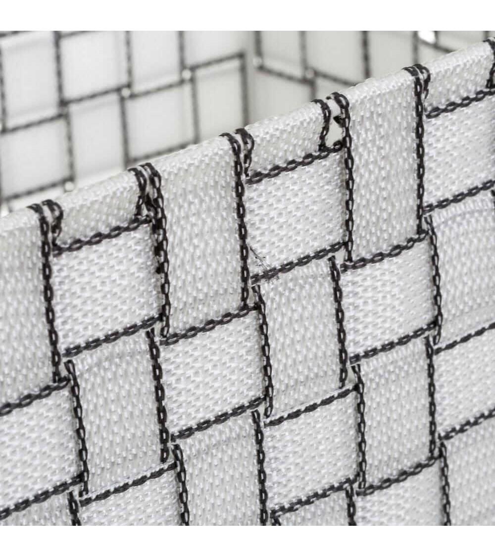 Dcasa Set De 3 Cestas De Polipropileno Blancas Trenzadas