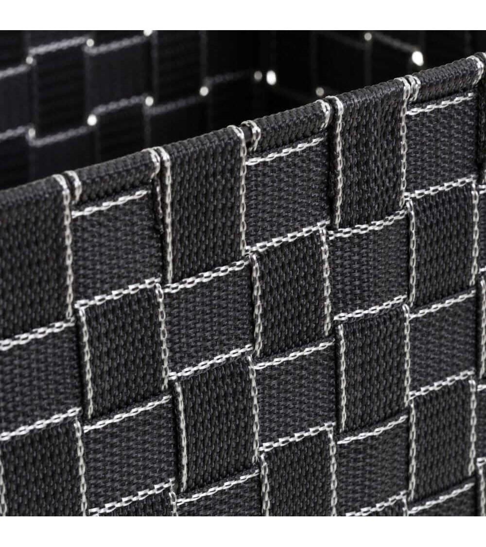 Dcasa Set De 3 Cestas De Polipropileno Grises Trenzadas