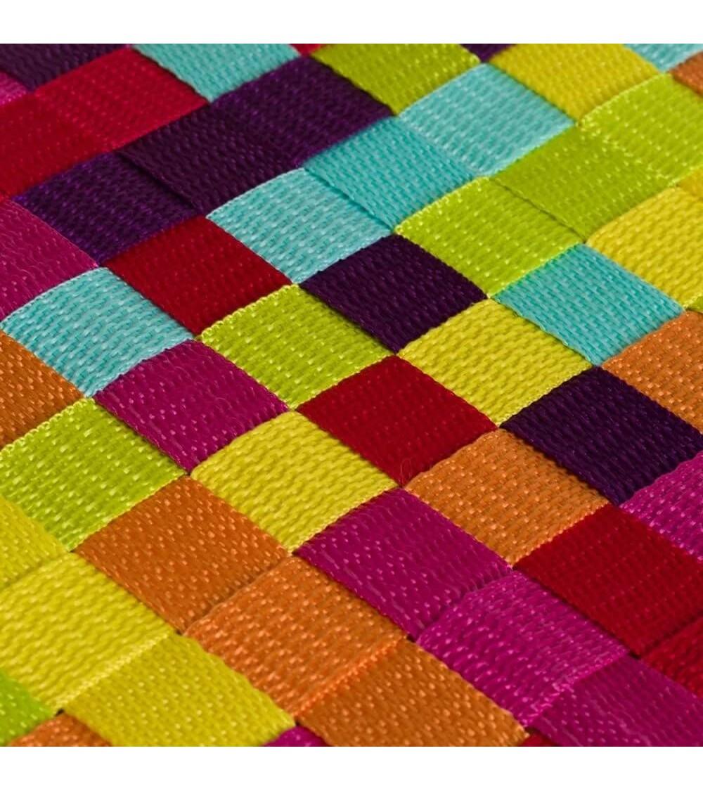 Dcasa Set De 3 Cestas Trenzadas De Polipropileno Multicolor Con Tapa