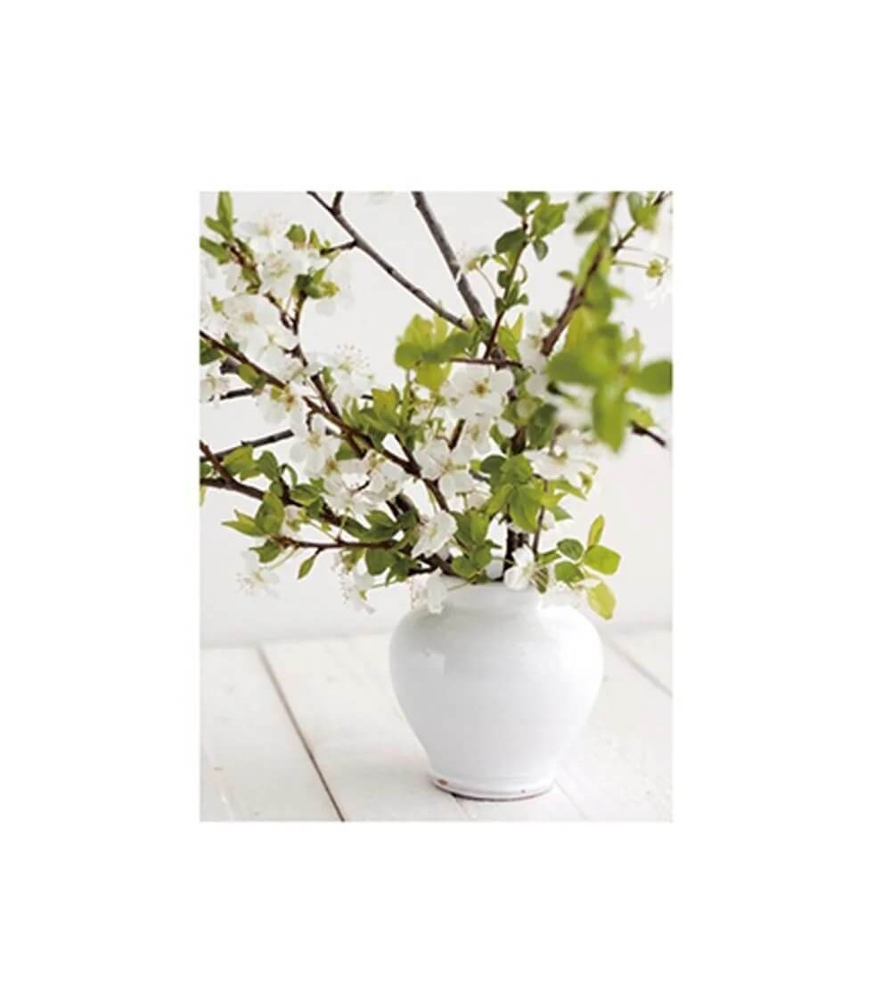 Dcasa Set De 3 Cuadros Cabeceros De Flores Blancas Fotoimpresos Sobre Lienzo De 40x30 Cm