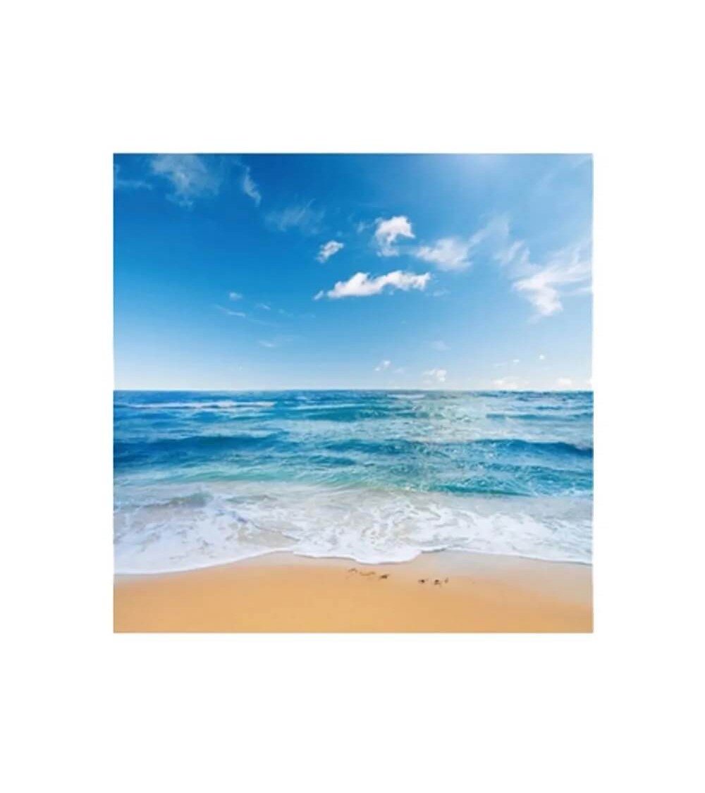 Dcasa Set De 3 Cuadros Cabeceros De Playa Fotoimpresos Sobre Lienzo Azules De 50x50 Cm