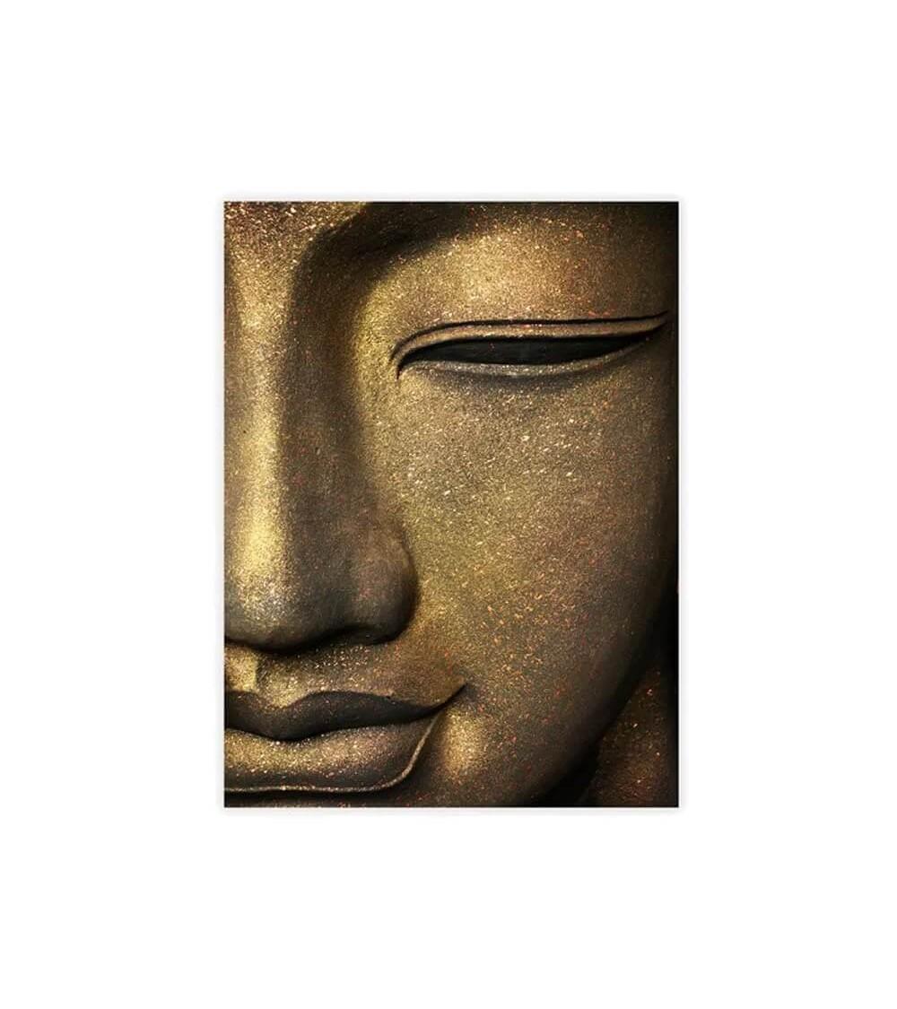 Dcasa Set De 3 Cuadros Impresión Dorados De Buda Sobre Lienzo De 30x40 Cm