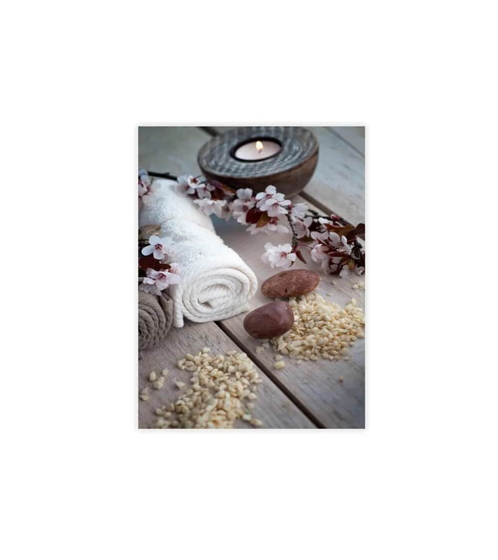 Dcasa Set De 3 Cuadros Impresión Zen Blancos Sobre Lienzo De 30x40 Cm