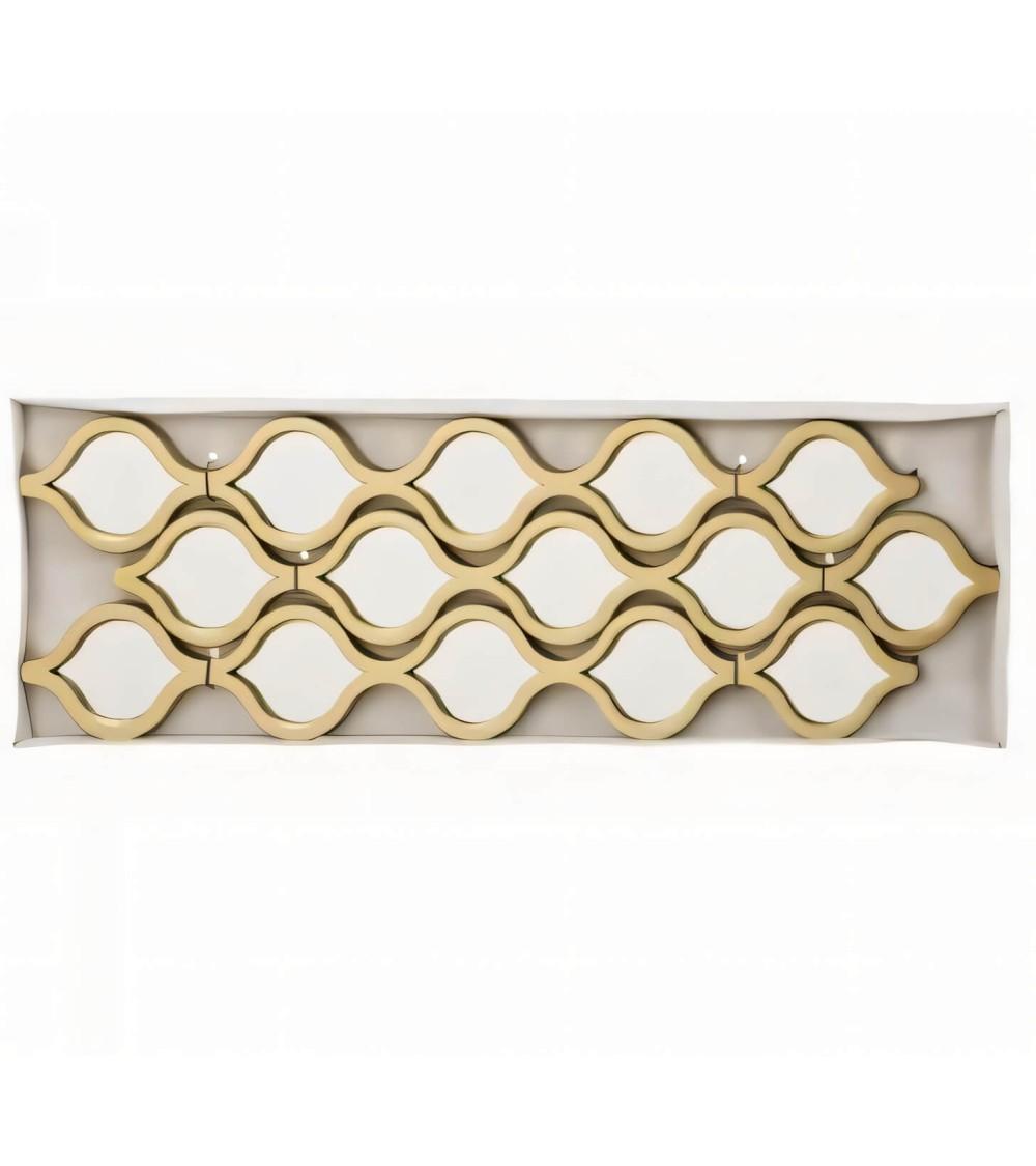 Dcasa Set De 3 Espejos De Pared Gotas De Modernos Color Champagne De Plástico De 12x87 Cm