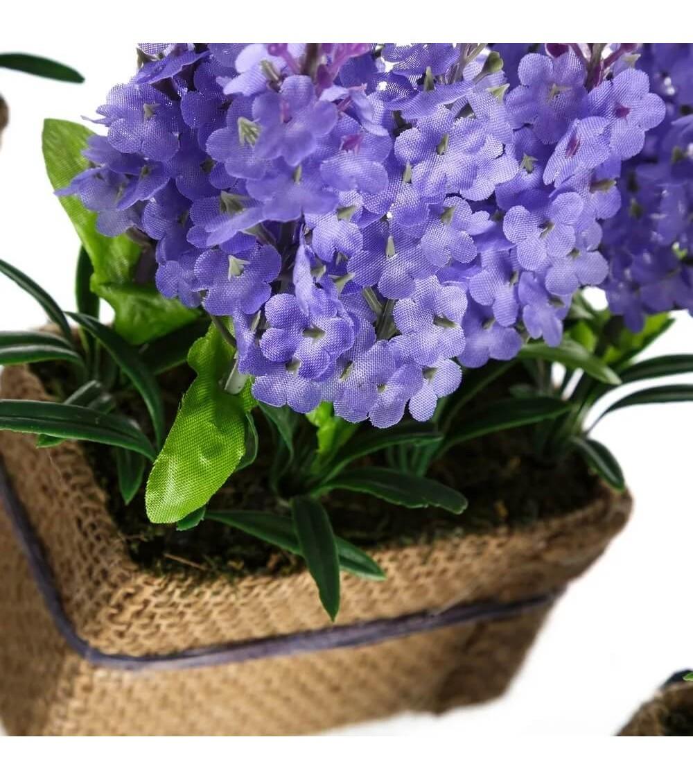 Dcasa Set De 3 Plantas Artificiales De Lavanda De Tela Lila De 11x7x19 Cm