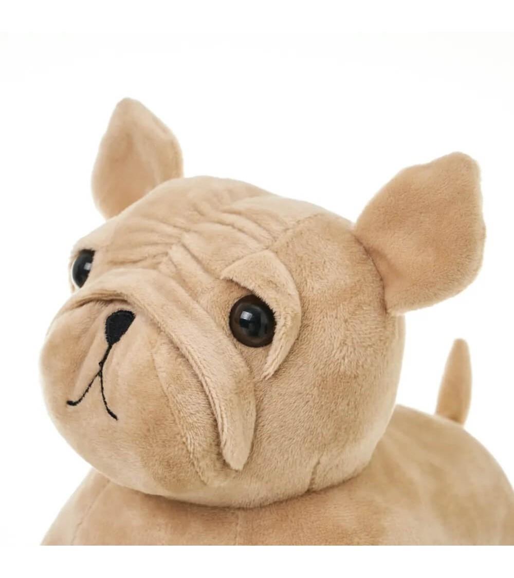 Dcasa Set De 3 Topes De Puerta De Perro Beige Marrón Y Gris De Tela De Terciopelo Y Arena De 17x22x22 Cm