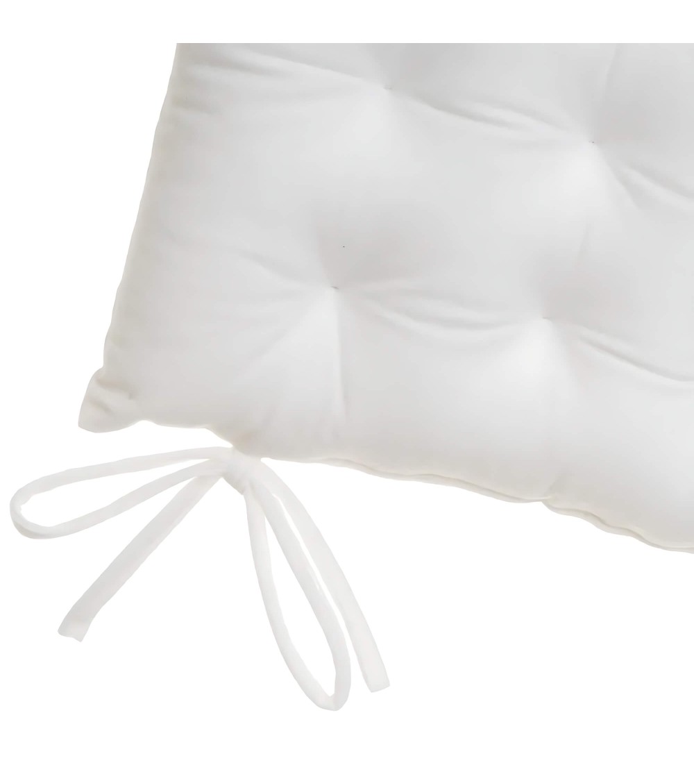 Dcasa Set De 4 Cojines Acolchados Para Silla Blanco Roto De Antelina De 40x40 Cm