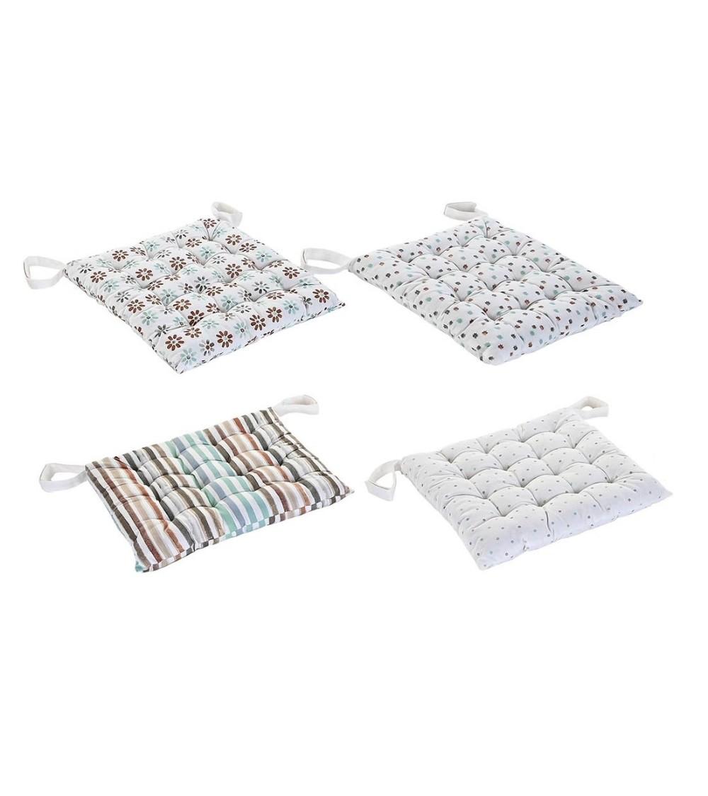 Dcasa Set De 4 Cojines Acolchados Para Silla Colores De Algodon De 40x40 Cm