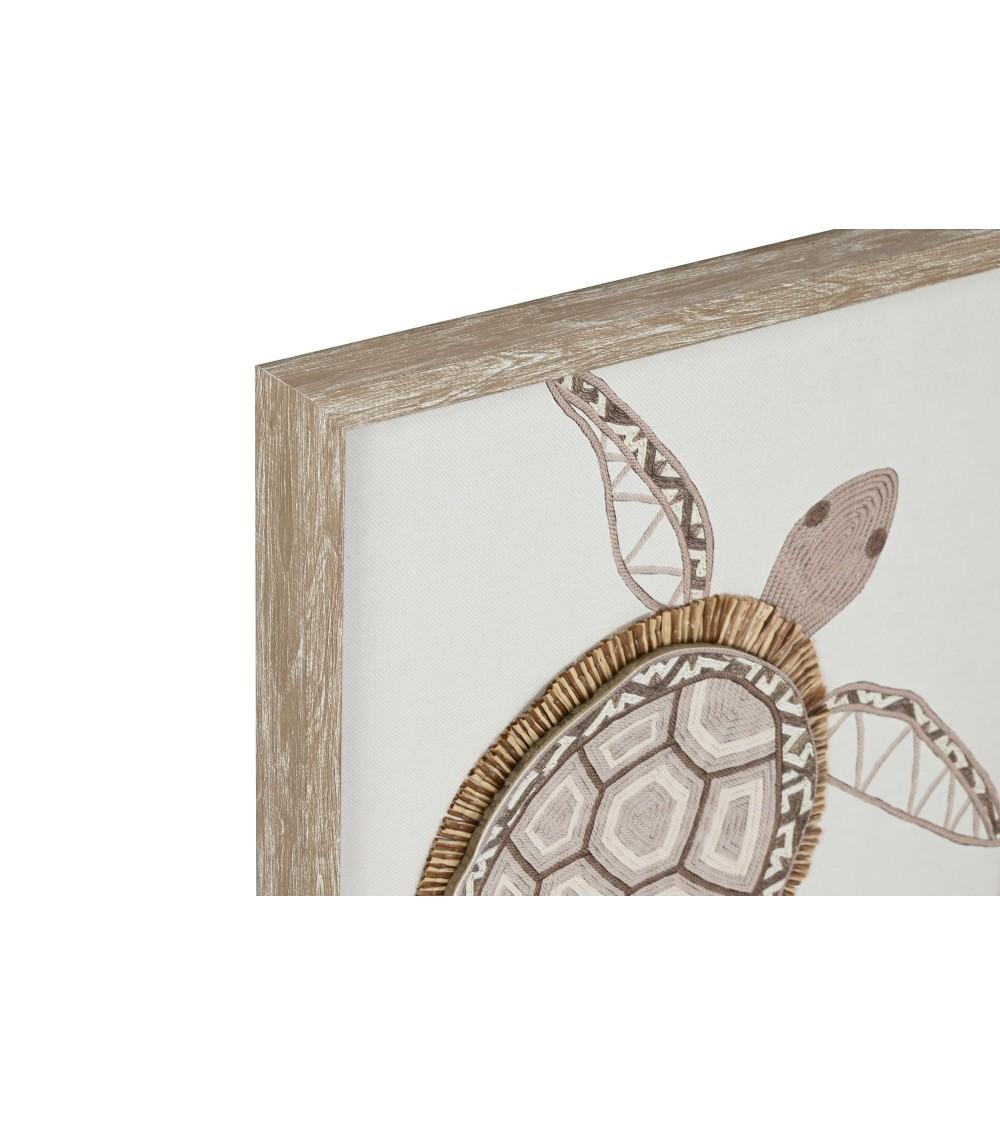 Dcasa Set De 4 Cuadro De Yute Estilo Marino 3D De 40x40 Cm