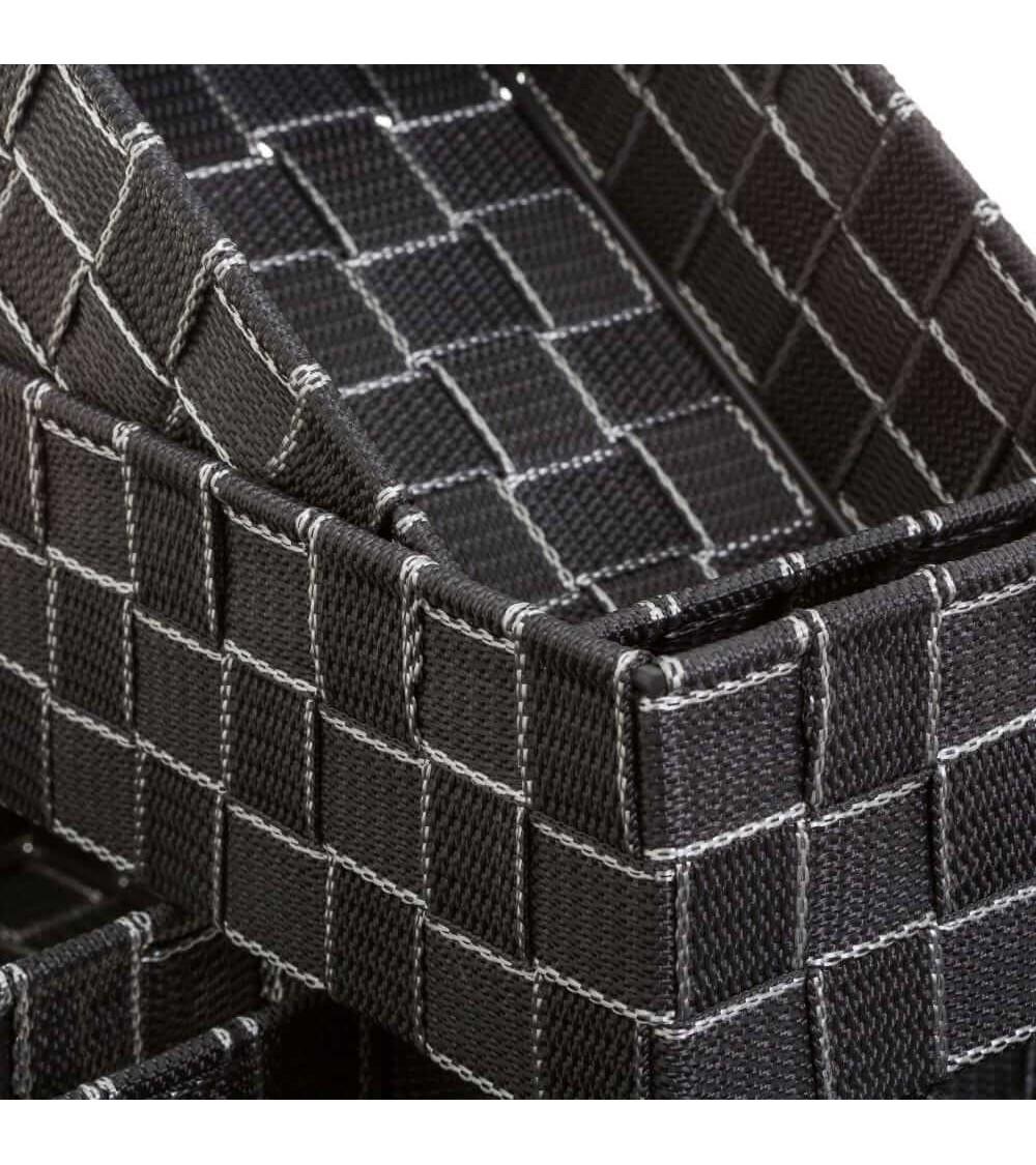 Dcasa Set De 7 Cestas De Polipropileno Grises Trenzadas