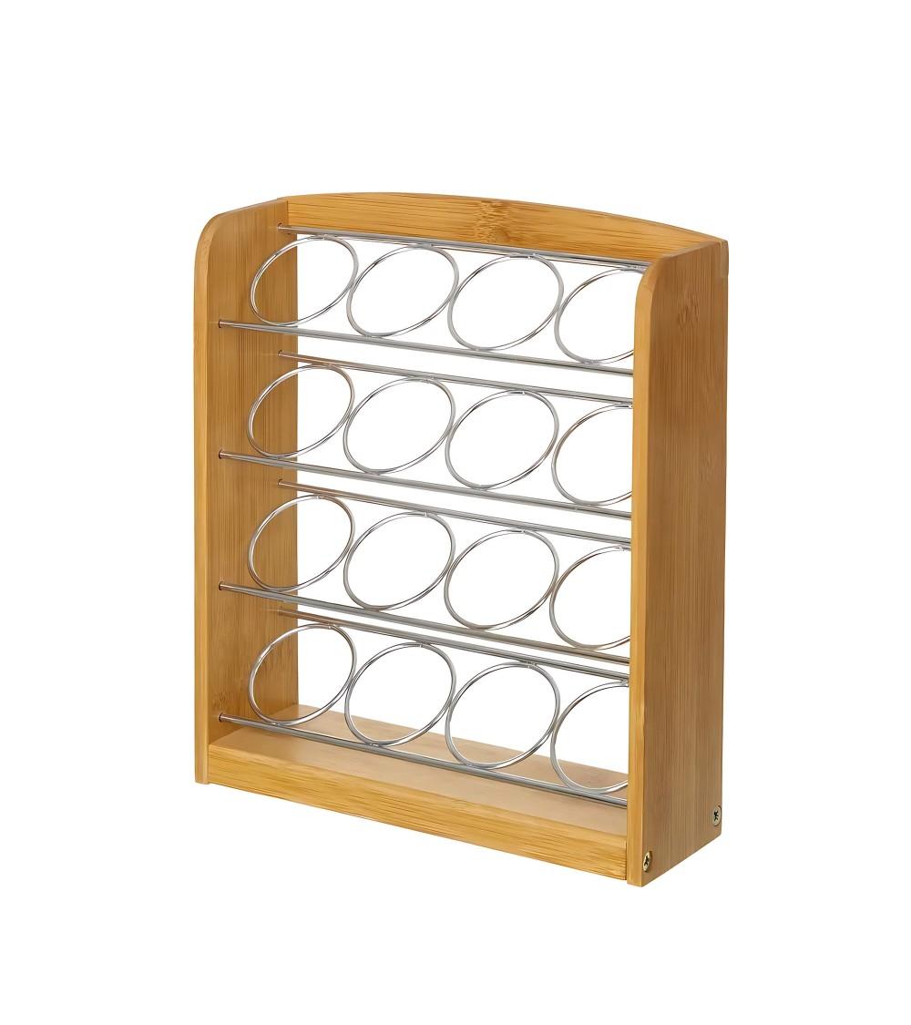 Dcasa Soporte cápsulas café marrón bambú de 26x6x22 cm