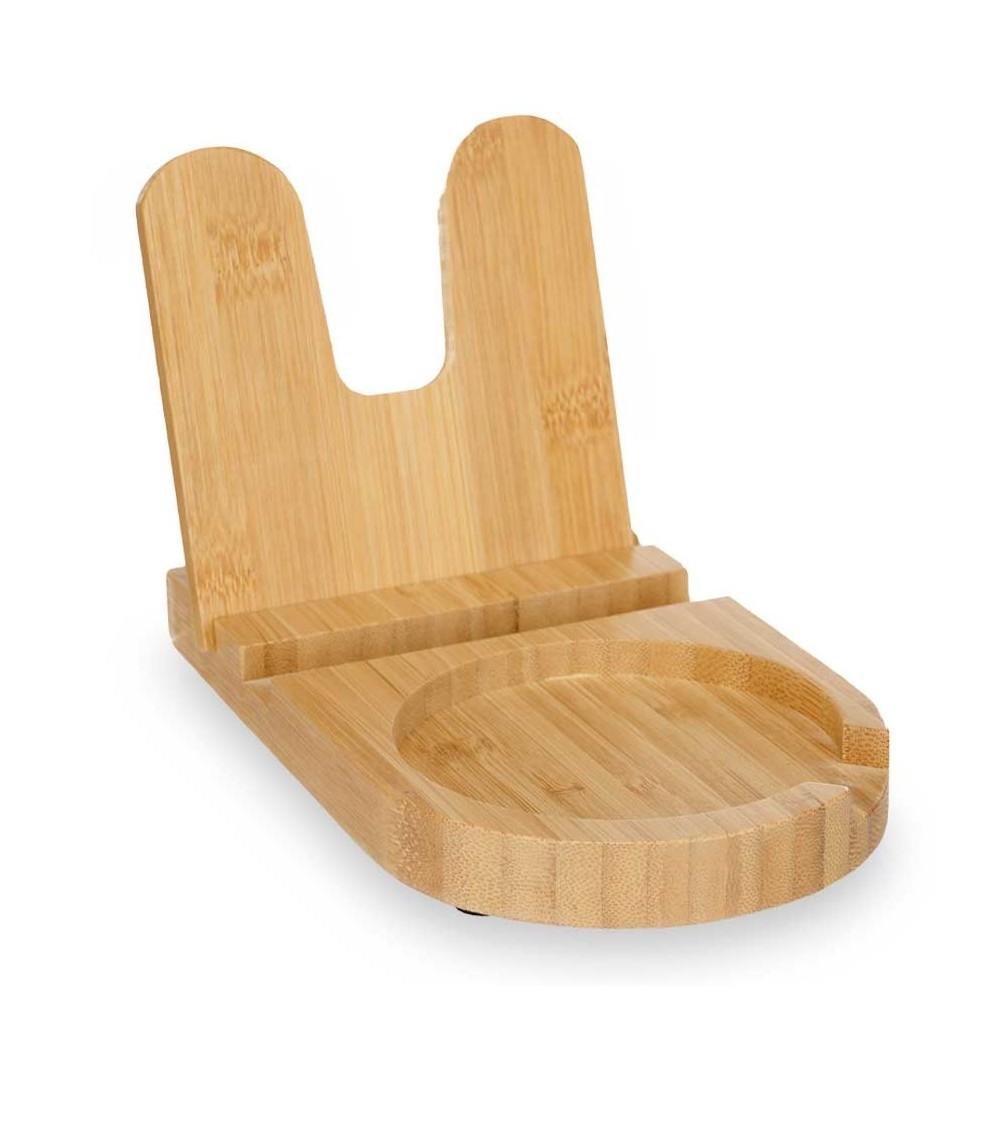 Dcasa Soporte de cocina bambu para tapa cucharas libro de receta