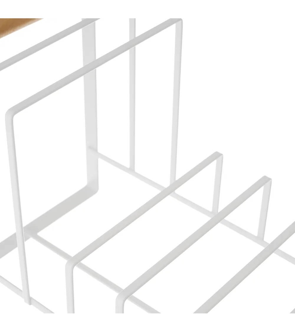 Dcasa Soporte Organizador Multiusos Blanco De Metal Y Madera De 32x16x20 Cm