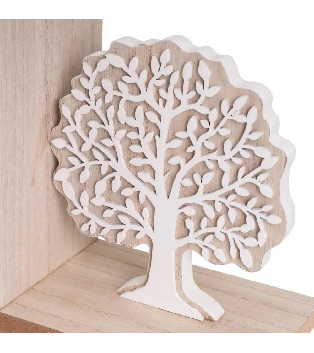 Dcasa Sujetalibros De Madera Natural Arbol De La Vida Estilo Nordico Decorativos