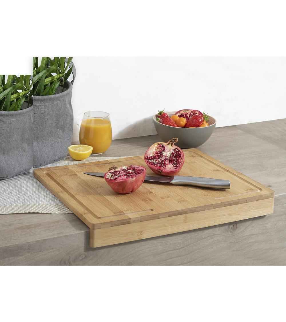 Dcasa Tabla Cortar Con Borde Para Encimera De Cocina Bambú Marrón Nordica 45x33x4 Cm