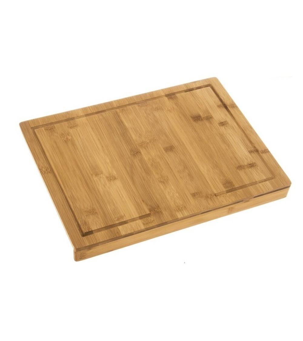 Dcasa Tabla cortar con Borde para encimera de cocina bambú marrón nordica 45x33x4 cm