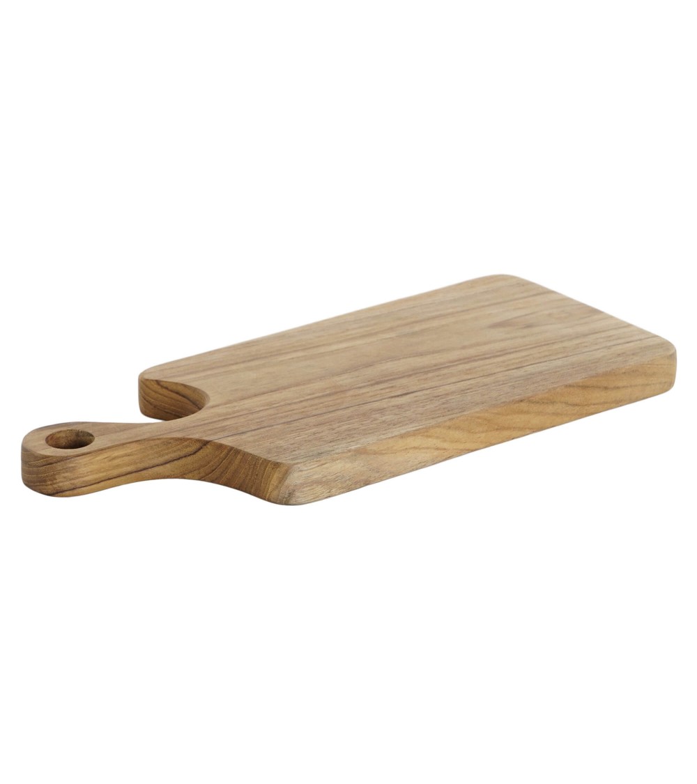 Dcasa Tabla de cortar teca natural decorativa para cocina de 13x2x30 cm