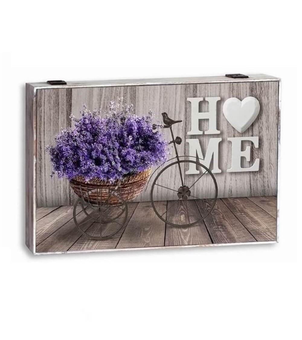 Dcasa Tapa contador de luz cubrecontador electricos HOME lavanda 46x31x5.8 cm