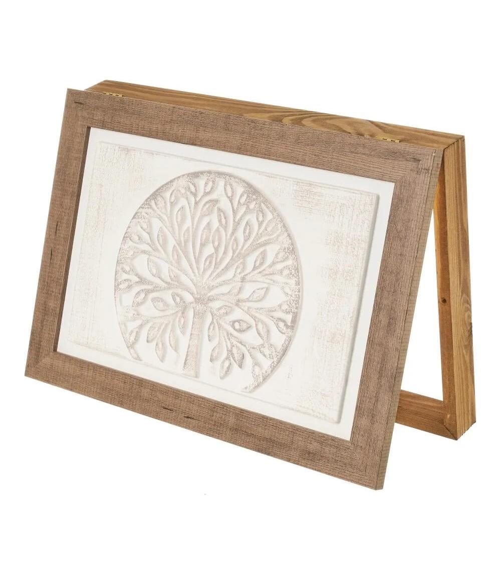 Dcasa Tapa Contador De Luz O Cuadro Eléctrico Árbol De La Vida En Relieve Y Pintado A Mano De Madera De Pino De 50x6x35 Cm