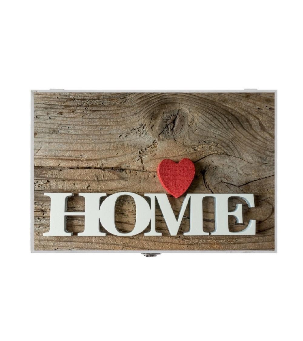 Dcasa Tapa contador de luz o cubrecontador electricos de madera home corazon rojo de 46x6x32 cm