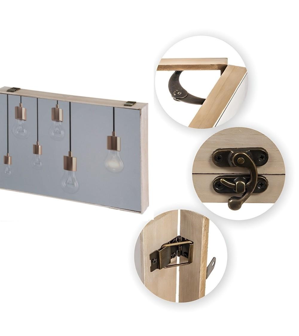 Dcasa Tapa Contador De Luz O Cubrecontador Electricos De Madera Lamparas De 46x6x32 Cm