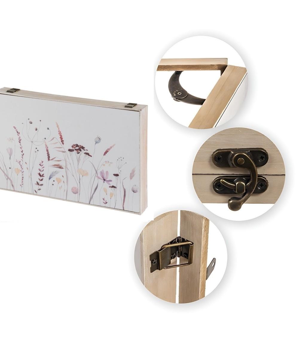 Dcasa Tapa Contador De Luz O Cubrecontador Electricos De Madera Flores De 46x6x32 Cm