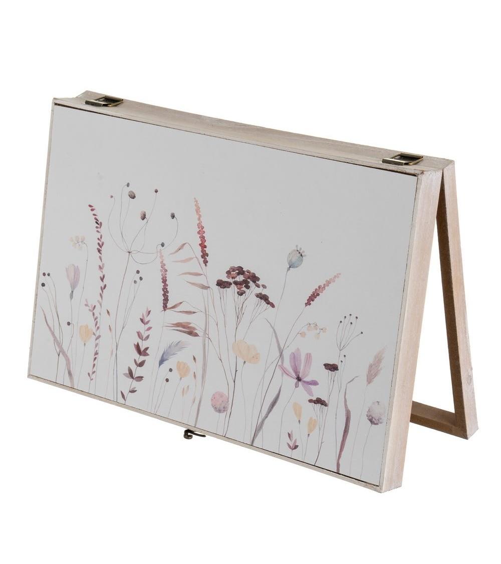 Dcasa Tapa contador de luz o cubrecontador electricos de madera flores de 46x6x32 cm
