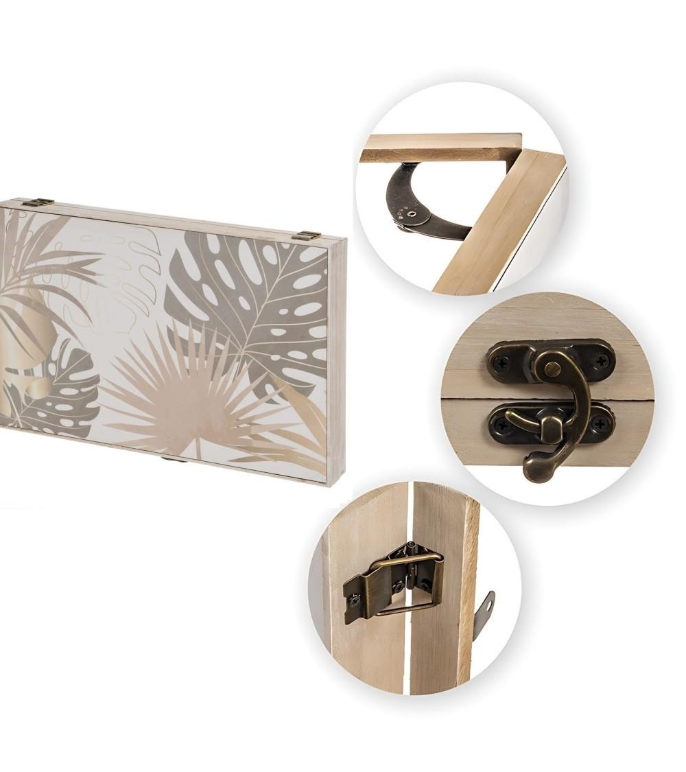 Dcasa Tapa Contador De Luz O Cubrecontador Electricos De Madera Hojas Tropical De 46x6x32 Cm