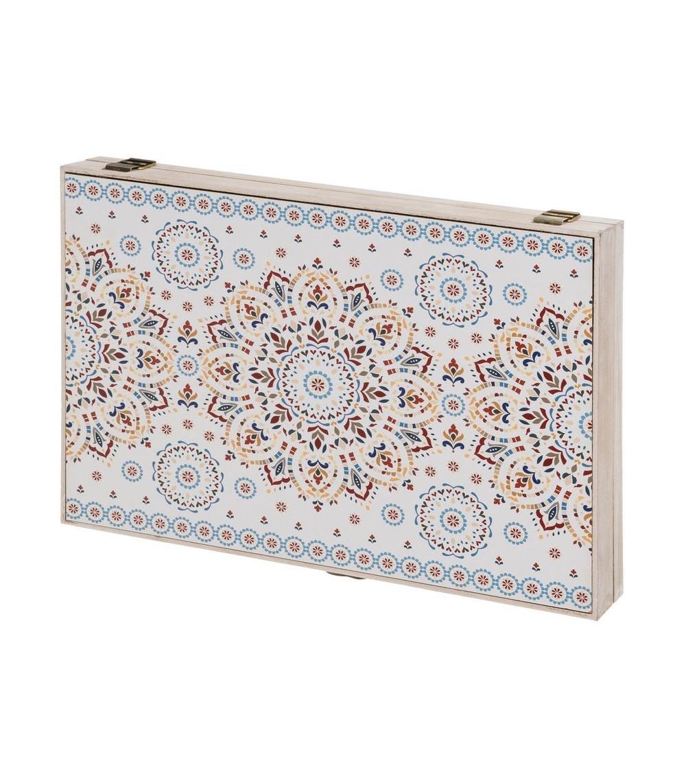 Dcasa Tapa contador de luz o cubrecontador electricos de madera mandala de 46x6x32 cm