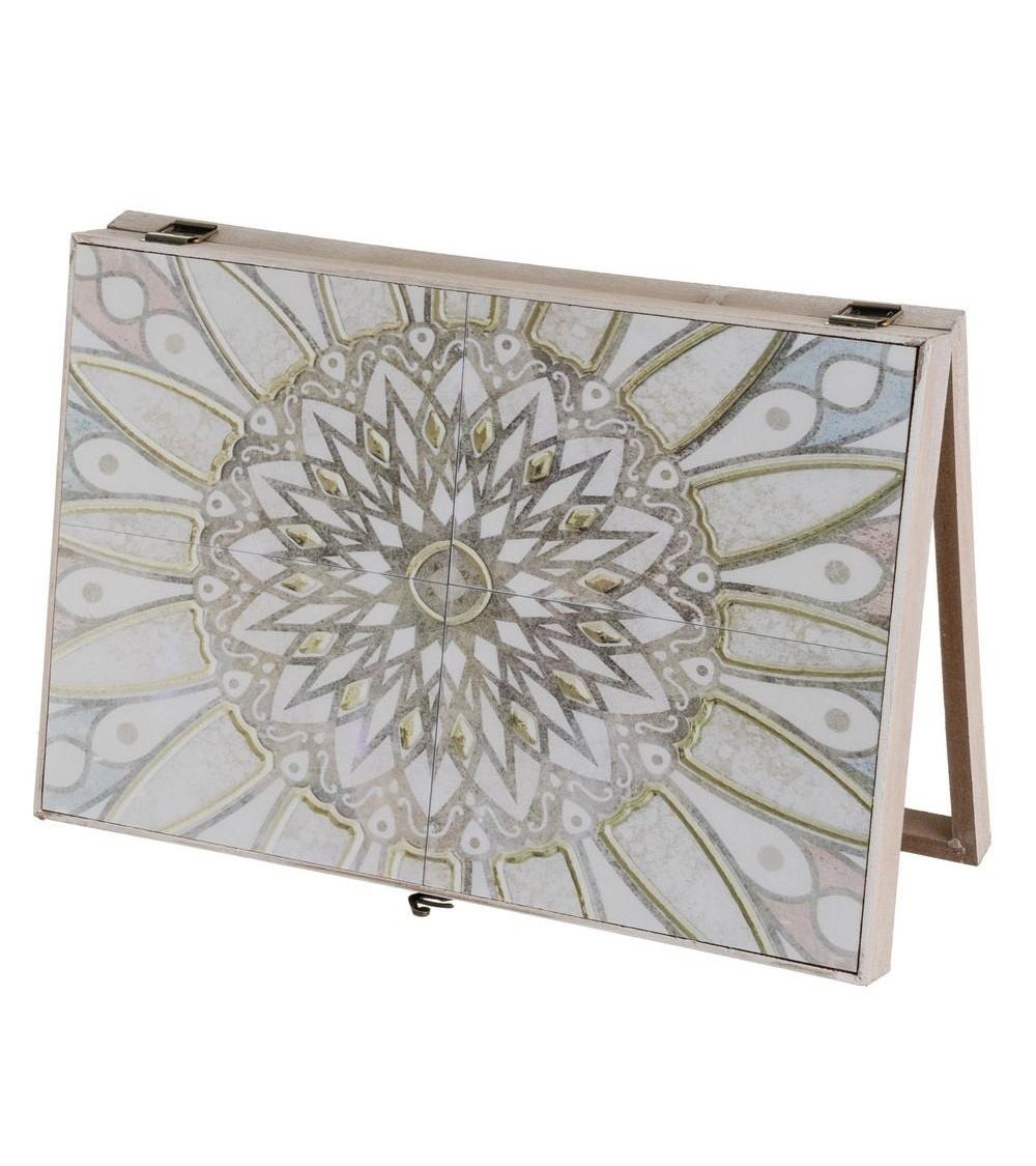 Dcasa Tapa contador de luz o cubrecontador electricos de madera mandala de 46x6x32 cm