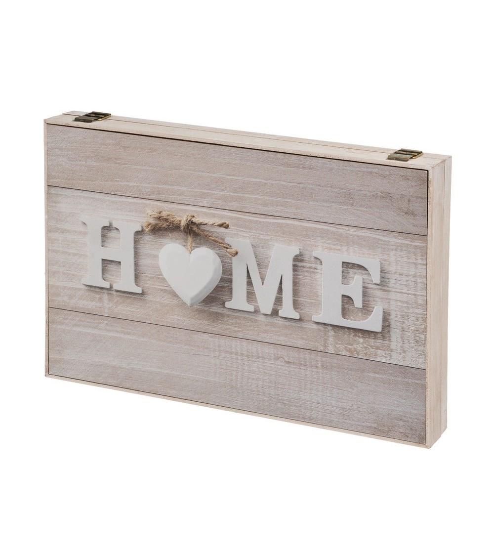 Dcasa Tapa contador de luz o cubrecontador electricos de madera home corazon de 46x6x32 cm