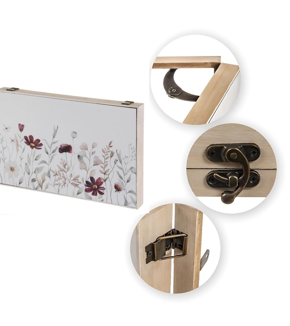 Dcasa Tapa Contador De Luz O Cubrecontador Electricos De Madera Flores De 46x6x32 Cm
