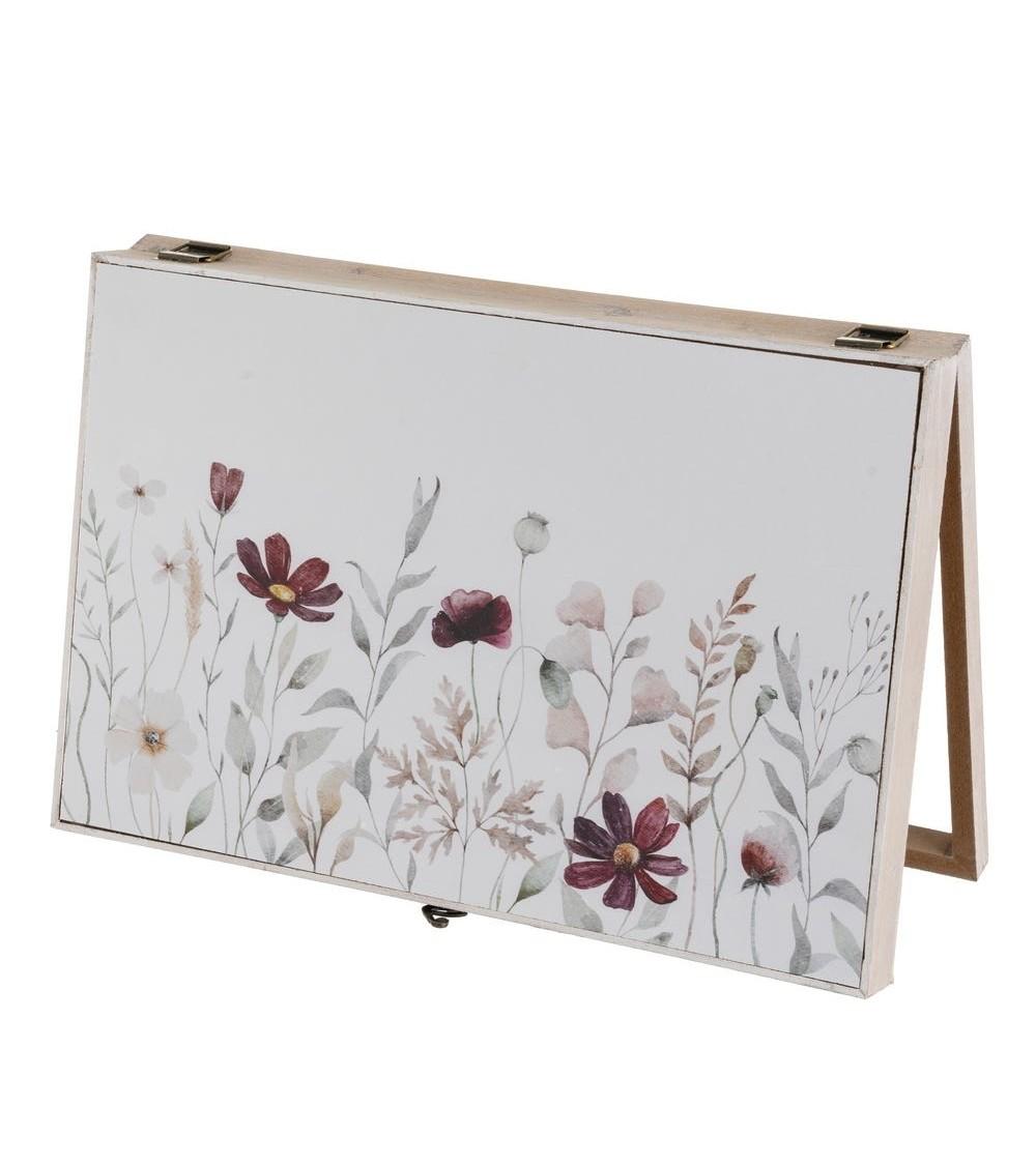 Dcasa Tapa contador de luz o cubrecontador electricos de madera flores de 46x6x32 cm