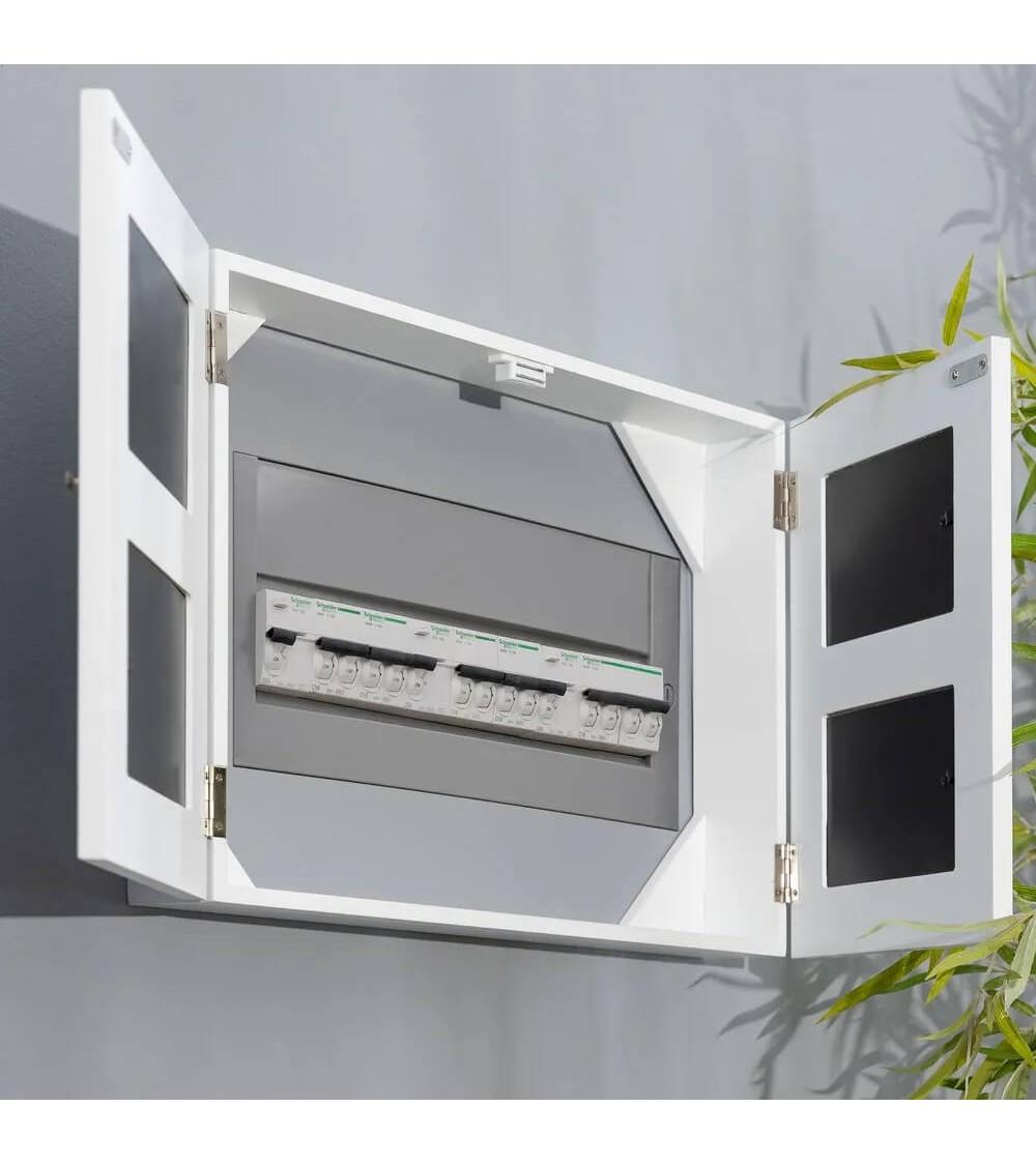 Dcasa Tapa Contador Luz O Cuadro Eléctrico De 2 Puertas Con Portafotos De Madera Blanca De 46x8x32 Cm