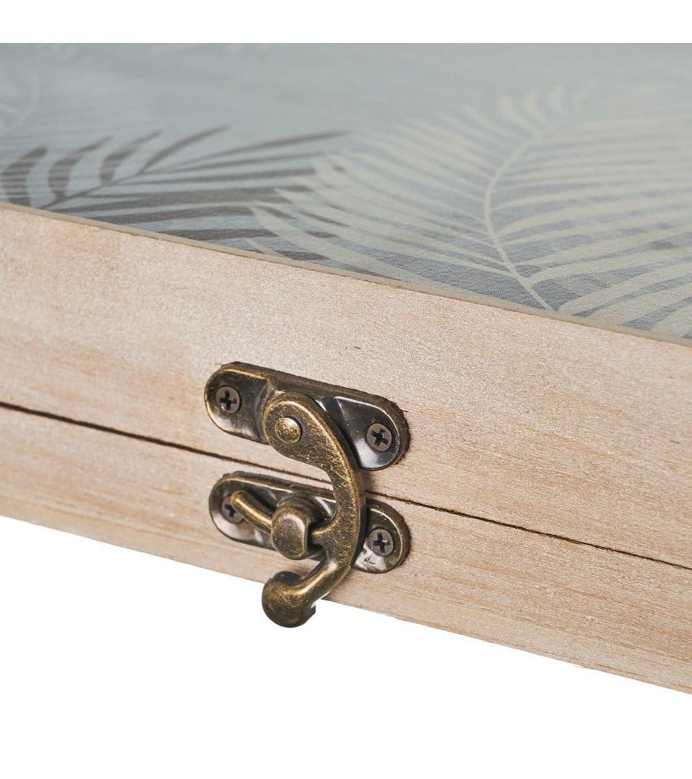 Dcasa Tapa Contador Luz O Cuadro Eléctrico De Hojas De Palmera De Madera MDF Gris De 46x6x32 Cm