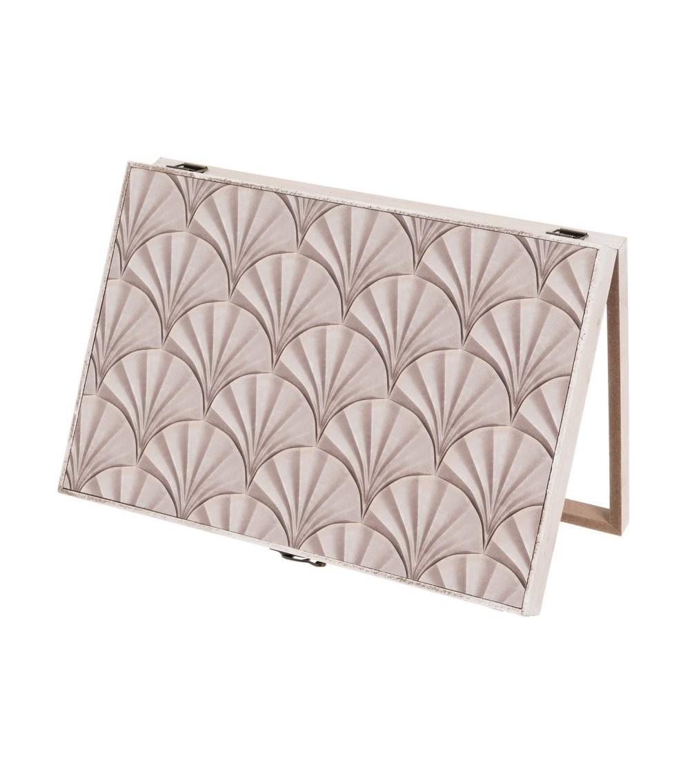 Dcasa Tapa Contador Luz O Cuadro Eléctrico De Hojas Exóticas De Madera MDF Beige De 46x6x32 Cm