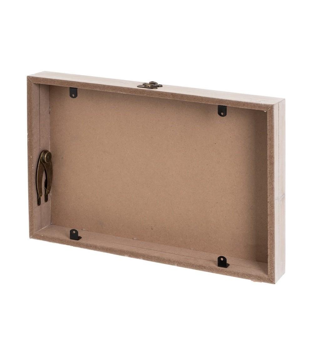 Dcasa Tapa Contador Luz O Cuadro Eléctrico De Hojas Exóticas De Madera MDF Beige De 46x6x32 Cm