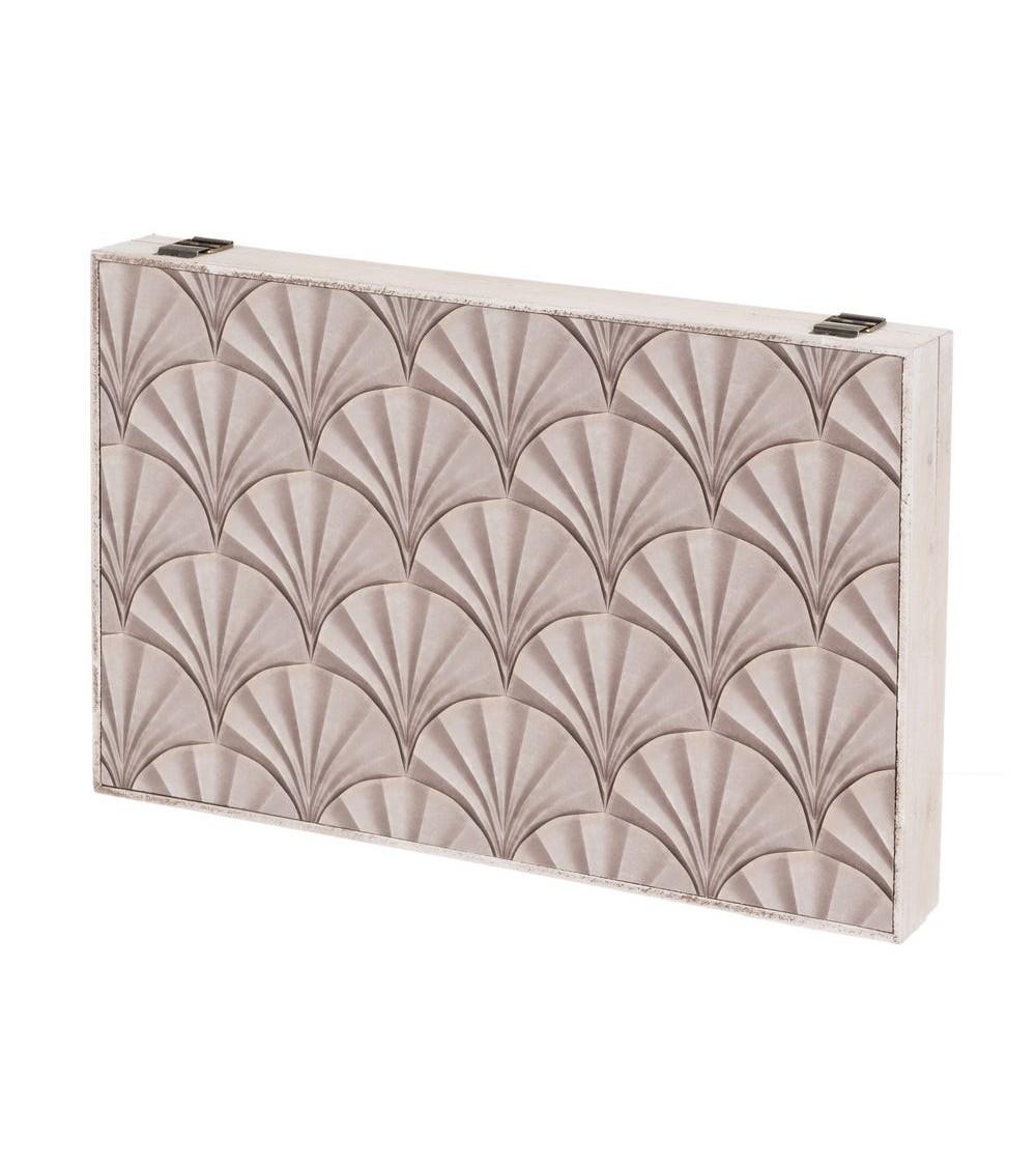 Dcasa Tapa contador luz o cuadro eléctrico de hojas exóticas de madera MDF beige de 46x6x32 cm