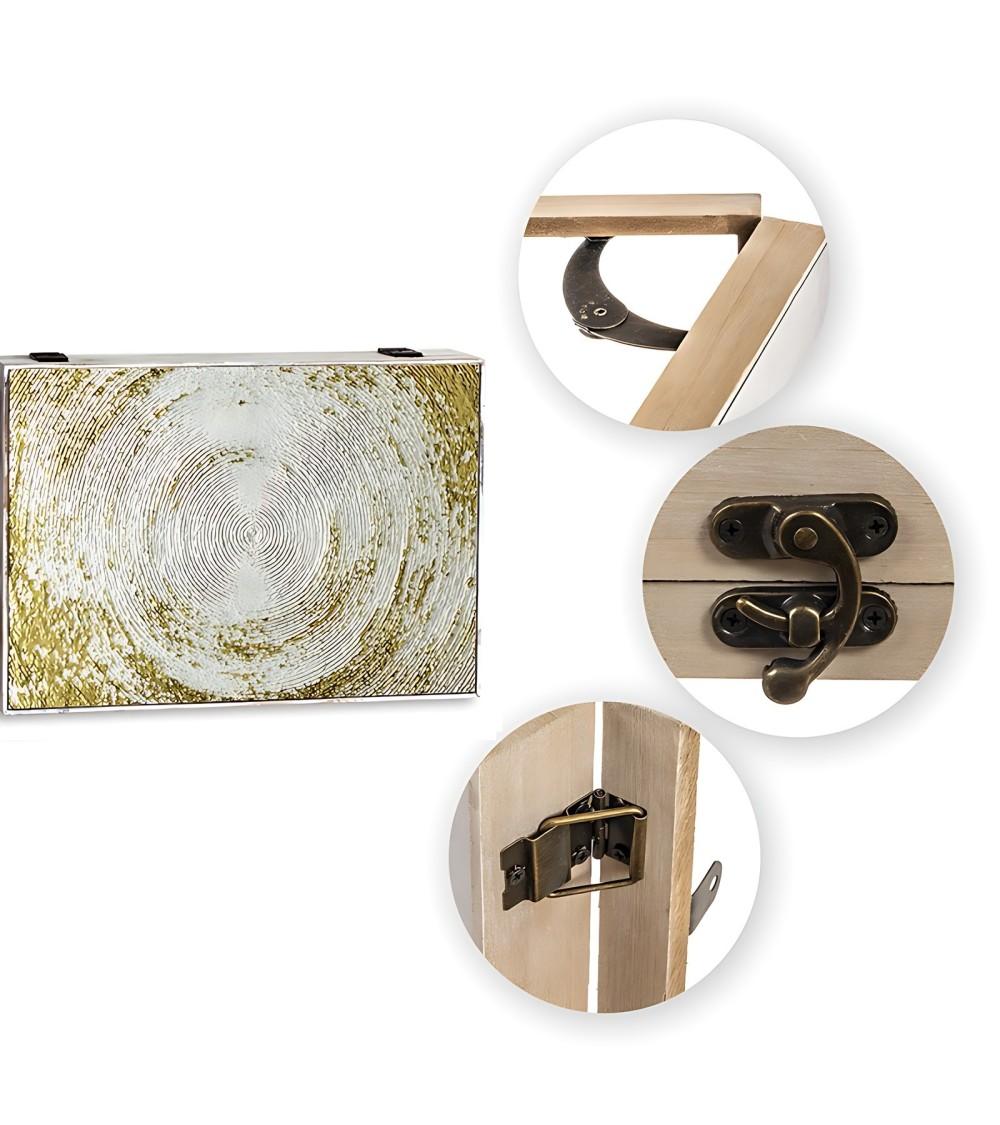 Dcasa Tapa Contador Luz O Cuadro Eléctrico De Madera Agujero Dorado De 46x6x32 Cm