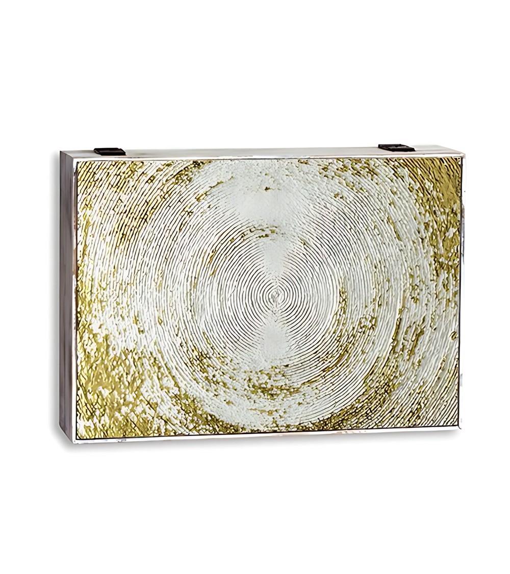 Dcasa Tapa contador luz o cuadro eléctrico de madera agujero dorado de 46x6x32 cm