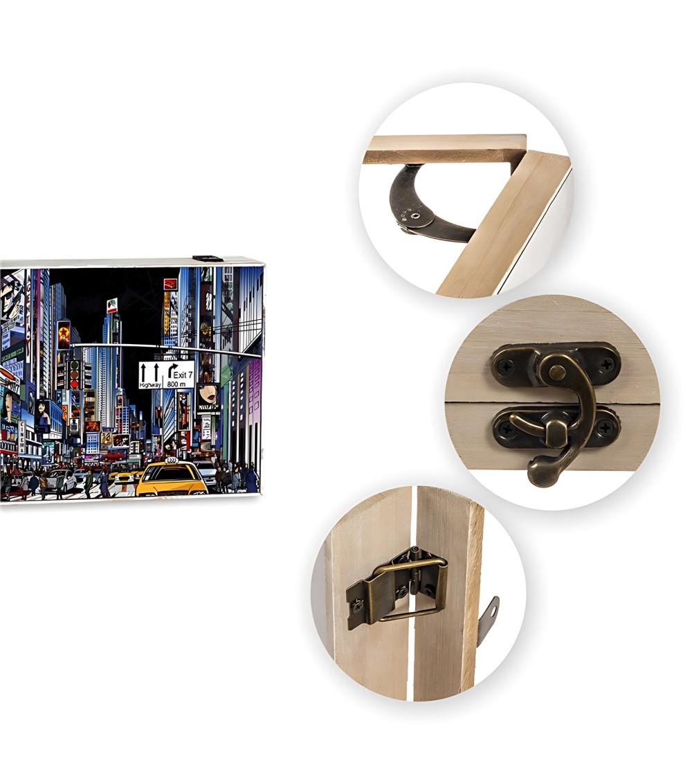 Dcasa Tapa Contador Luz O Cuadro Eléctrico De Madera Ciudad Semaforo De 46x6x32 Cm