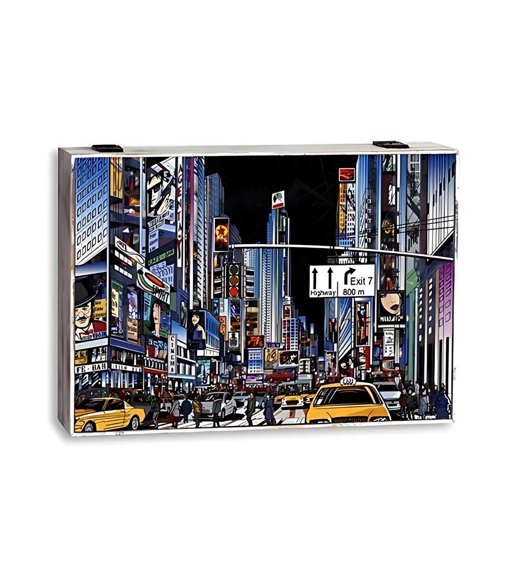 Dcasa Tapa contador luz o cuadro eléctrico de madera ciudad semaforo de 46x6x32 cm